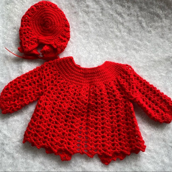 Handmade red sweater set 🎁 New! - Picture 3 of 6